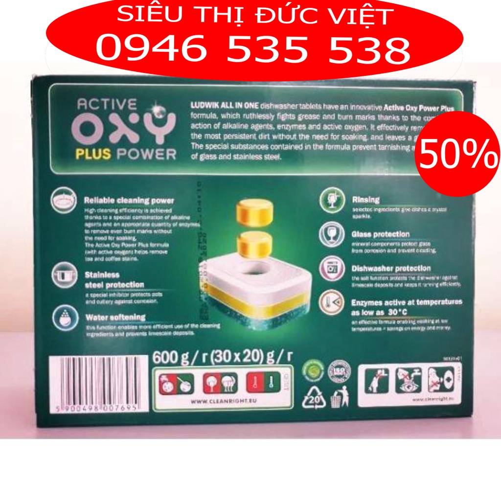 Viên rửa bát Ludwik All in one 30 viên
