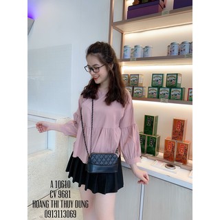 Áo Kiểu Nữ Baby Doll Cột Nơ Cổ Sau Lưng Dễ Thương Đáng Yêu EVA AO 30298