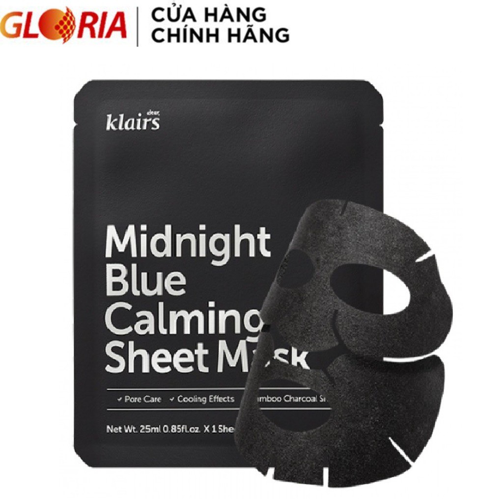 Mặt Nạ Làm Dịu Da Dear, Klairs Midnight Blue Calming Sheet Mask 25ml