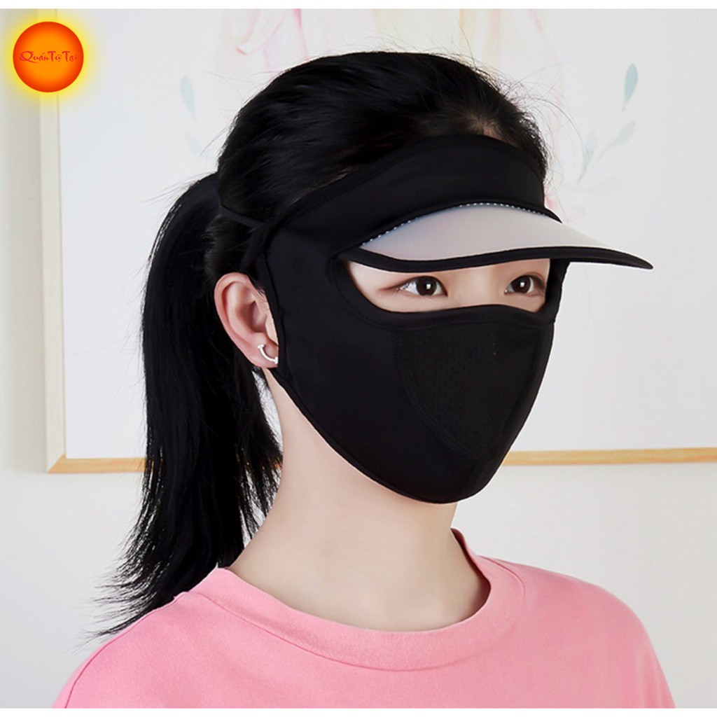 Khẩu trang ninja kèm lưỡi trai vải thun che nắng bảo vệ khuông mặt thích hợp cho mùa hè- khau trang, khau trang ninja