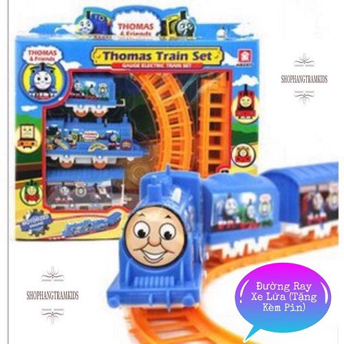Hộp đồ chơi đường ray xe lửa tàu hỏa Thomas dùng pin