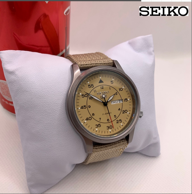 SEIKO Đồng Hồ Nam Mặt Số 5 Dây Vải Chống Thấm Nước