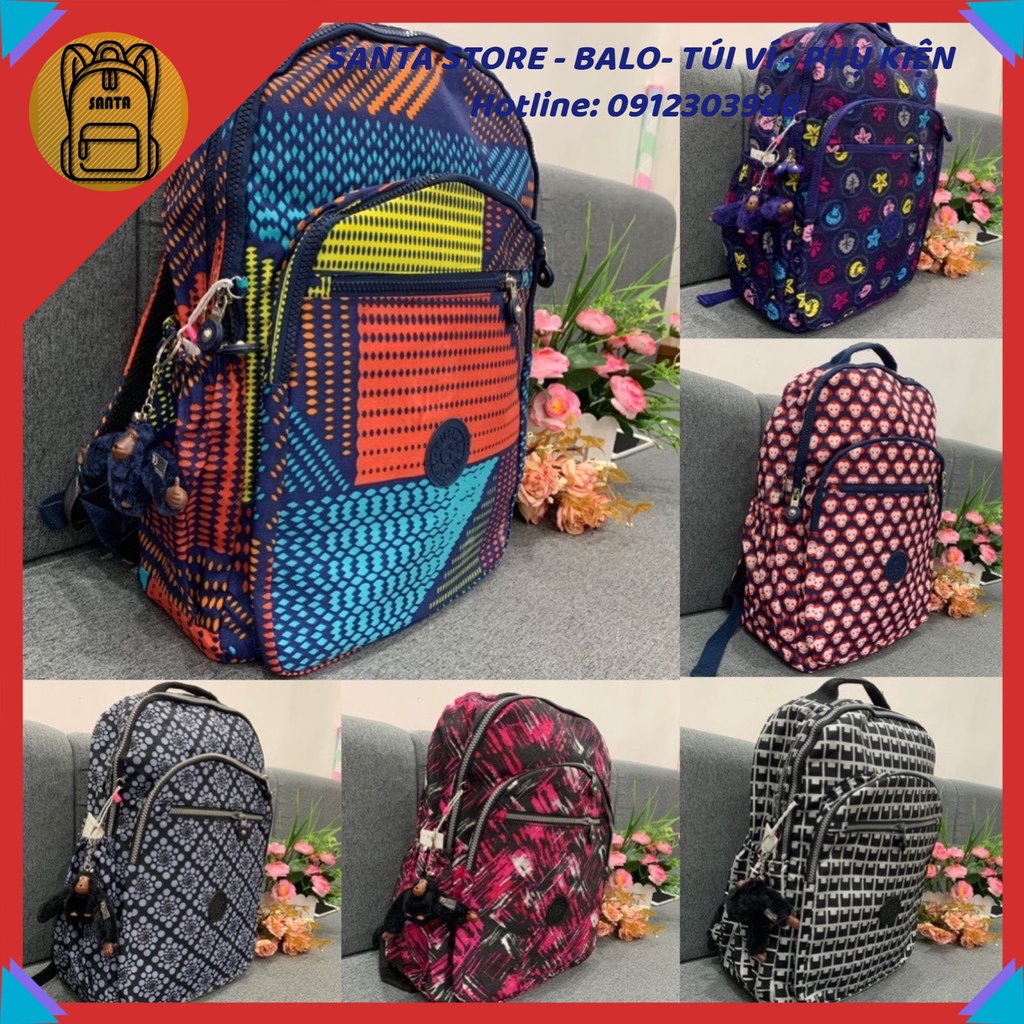 Balo nữ Kipling MS2145 đi học thời trang học sinh Ulzzang Hàn Quốc vải dù cao cấp Ba lô đựng vừa Laptop A4 nhiều ngăn