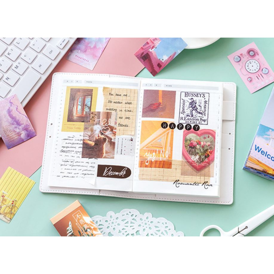 Quyển 50 trang sticker phong cảnh cuộc sống hình dán trang trí sổ tay | BSC014