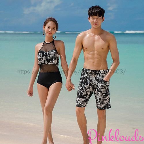 Bộ Đồ Bơi Đi Biển In Hình Mật Ong Thời Trang Cho Cặp Đôi