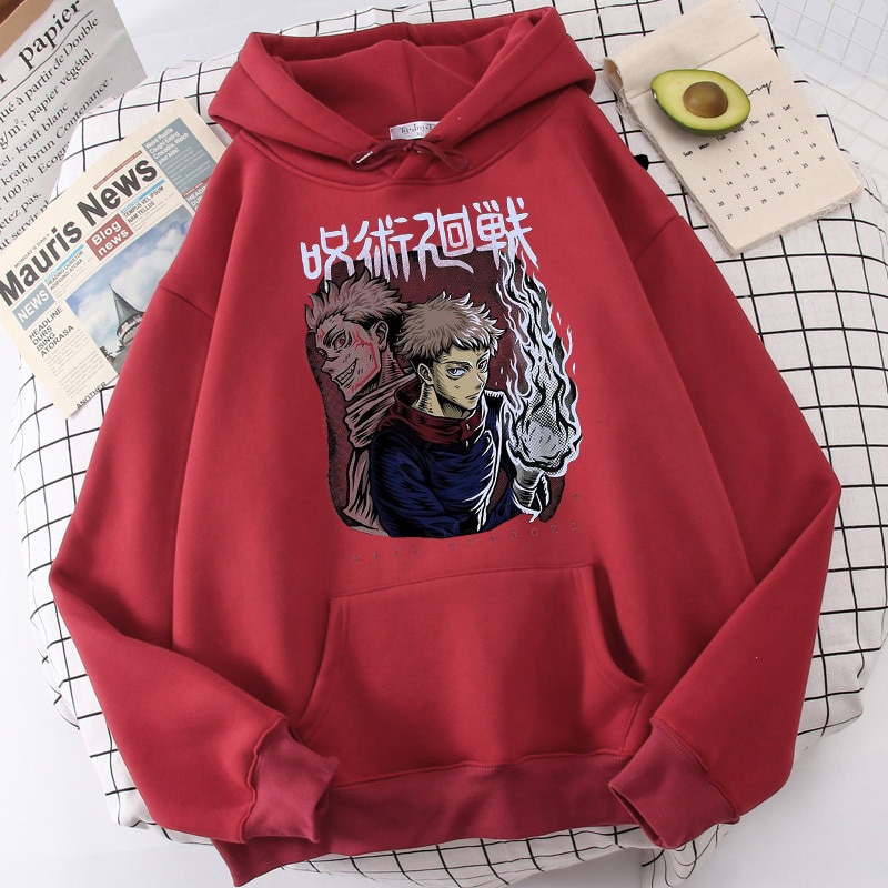 Áo Hoodie Họa Tiết Hoạt Hình Anime Jujutsu Kaisen Yuji Itadori Gojo Satoru Graphic Cho Nam