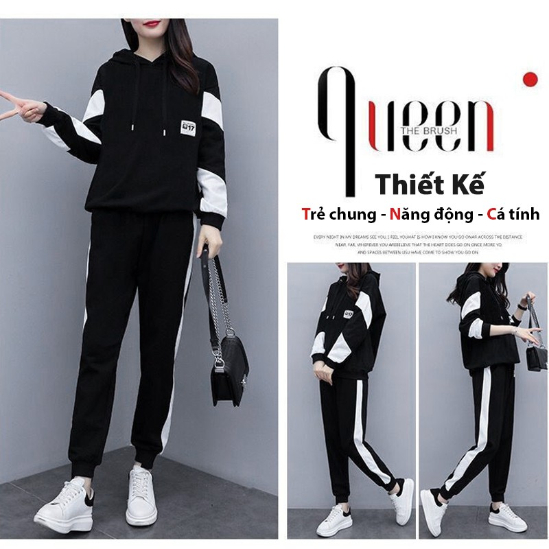 Bộ Quần áo thu đông nam nữ UNIFUN mã TT38-Q  dáng thể dục thể thao hàn quốc đẹp bao gồm áo khoác hoodie và quần jogger