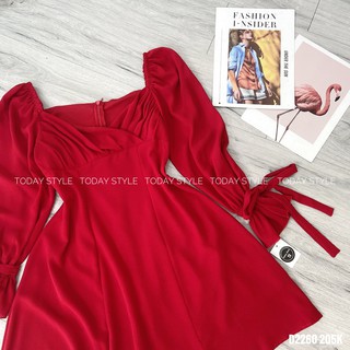 ĐẦM XÒE DÀI TAY TODAYSTYLE FREESIZE D2260