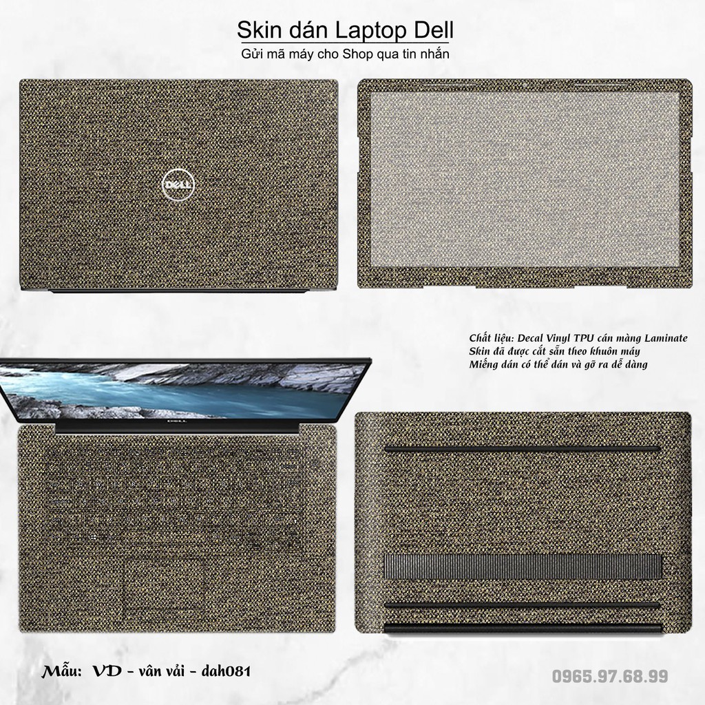 Skin dán Laptop Dell in hình vân vải (inbox mã máy cho Shop)