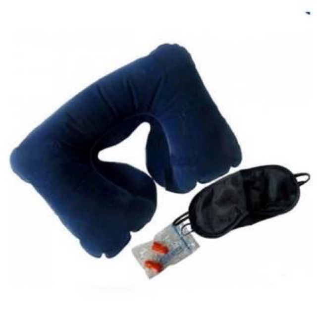 Bộ gối xe hơi- gối hơi, bịt mắt, bịt tai