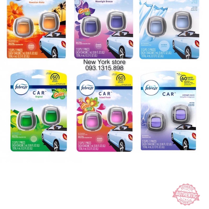 (Hỏa tốc) (có bill US) Set 2 nước hoa xe hơi Febreze chính hãng