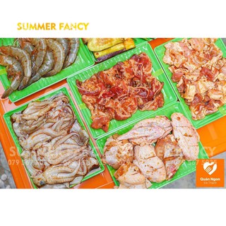 Khay lá chuối xanh 20 x 15.5cm, dĩa giả tre mây vàng, đĩa phíp nhựa melamine SFKCL02