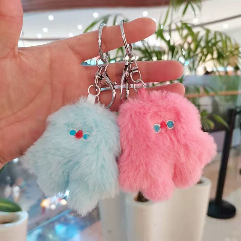 Móc khóa trang trí gắn búp bê quái vật hoạt hình ngố dễ thương nhiều màu
