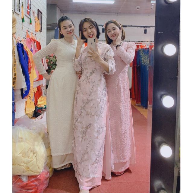 Set áo dài kim sa 4 tà