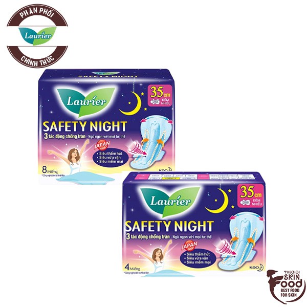 Băng Vệ Sinh Ban Đêm Nhiều 35cm Laurier Safety Night [che tên sản phẩm khi giao hàng]