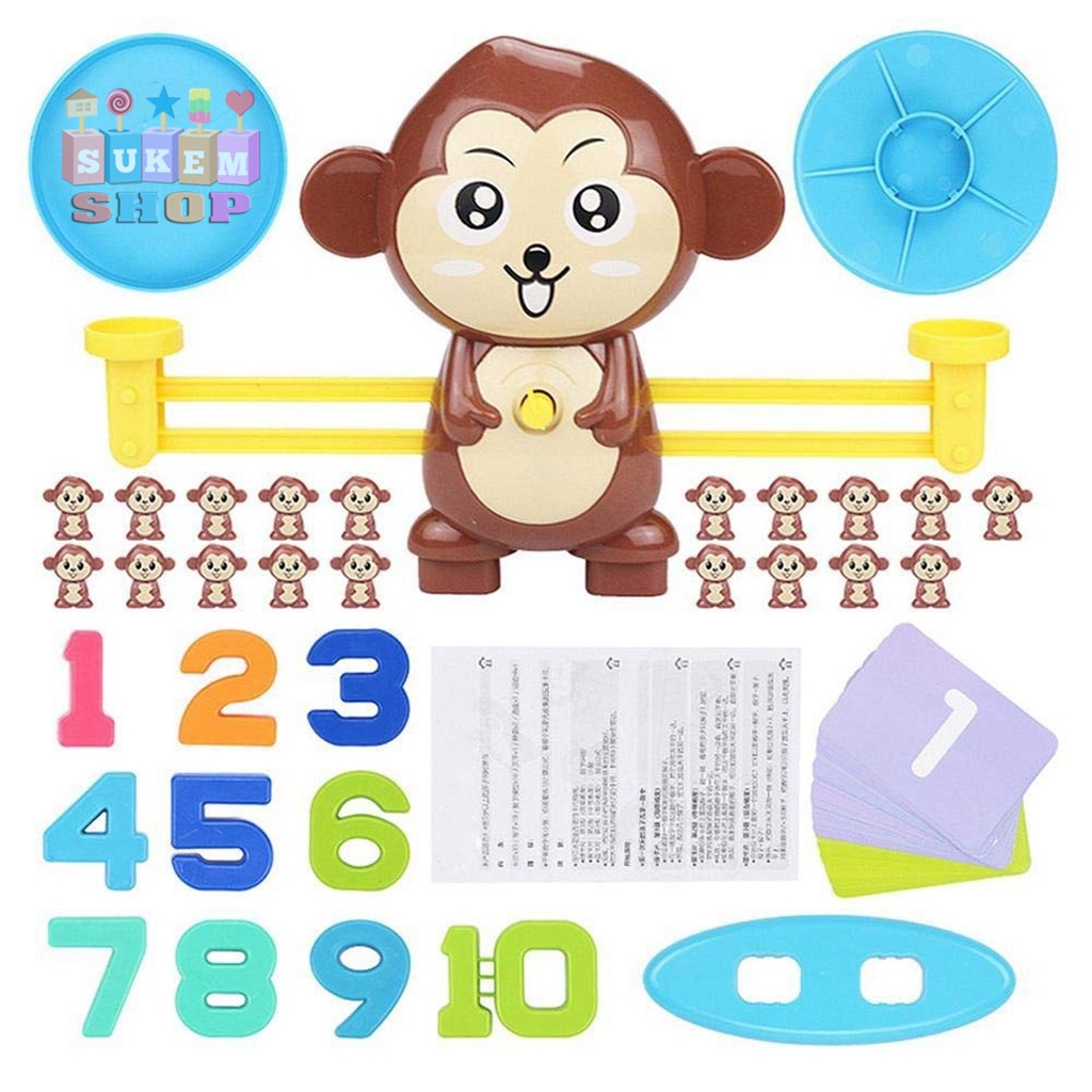 Bộ Đồ Chơi Khỉ Cân Bằng Toán Học  Monkey Balance  Cân Thông Minh giúp Bé Học Số Đếm Và Phép Tính