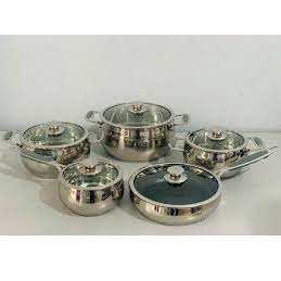 Bộ nồi inox 5 món Arber AB06SCC - Hàng chính hãng có tay cầm chống nóng
