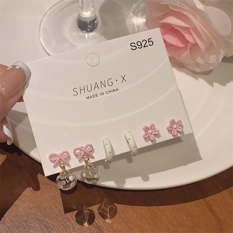 Hoa Tai Dạng Vòng Đính Nơ Thời Trang Dành Cho Nữ