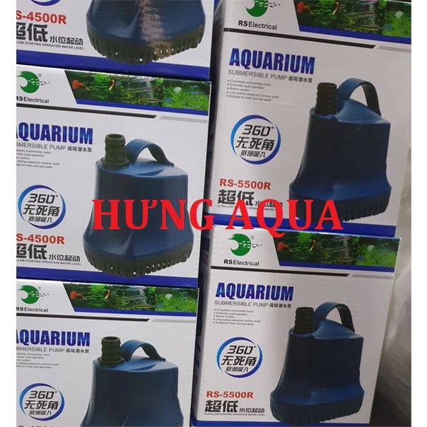 Bơm bể cá, bơm chìm hút đáy bể cá 360 độ RS-3500R 20W / 4500R 40W /5500R 60W chạy êm bền bỉ