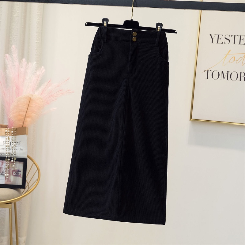 Chân váy COZOK vải nhung kẻ lưng cao dáng ôm xinh xắn cho nữ