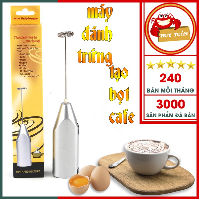 Máy đánh trứng sữa tạo bọt cà phê cầm tay mini sử dụng 2 pin AA
