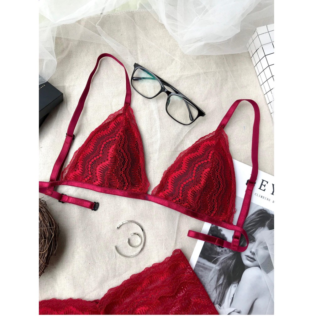 ✨ Bra thiết kế ✨Bộ đồ lót đùi Bralette đỏ có mút mỏng hàng thiết kế cao cấp bản giới hạn | BigBuy360 - bigbuy360.vn