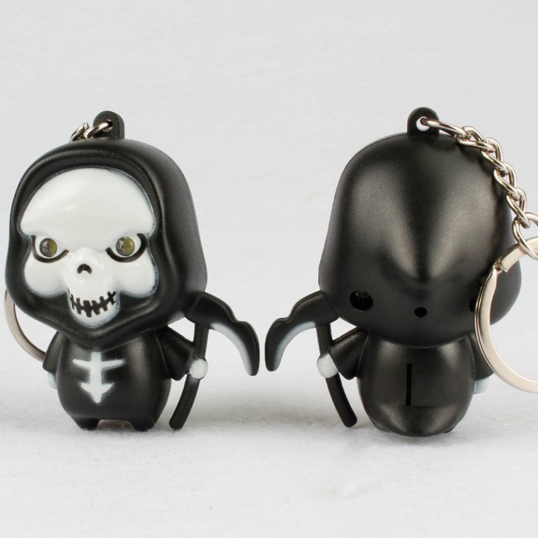 Móc khóa Ma-Móc khóa thần chết phát sáng đèn Led có âm thanh-Móc khóa gắn mô hình đèn LED thần chết ngộ nghĩnh đáng yêu