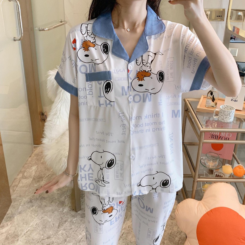 Pijama, Bộ Ngủ Nữ Cộc Dài Họa Tiết Xinh Xắn Kute Mã CDCP02