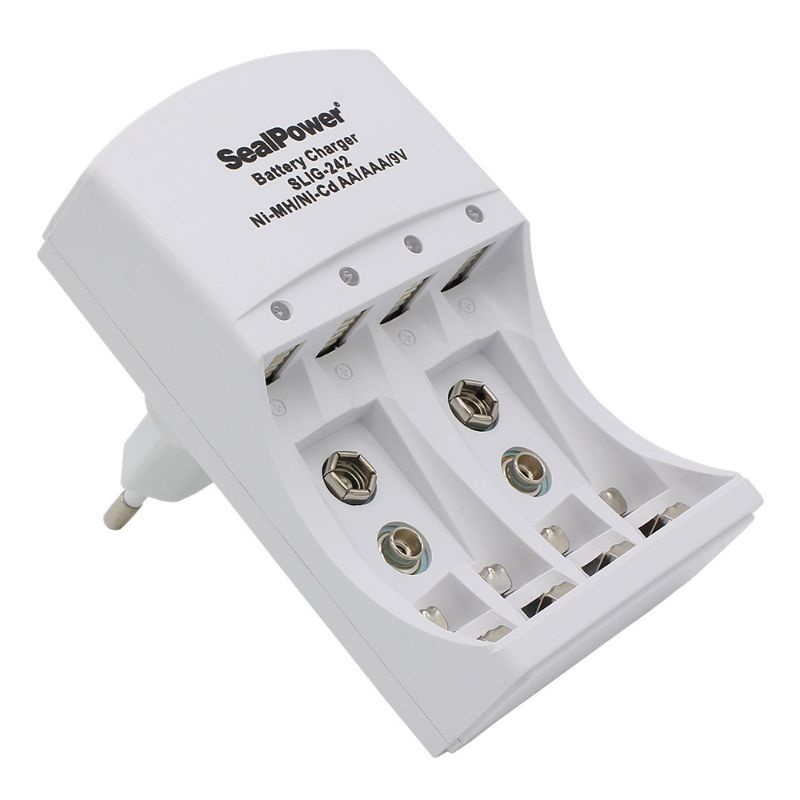 Máy sạc SealPower SLIG-242, pin tiểu, kèm pin sạc AA 1600mAh / AAA 1000mAh / 9V 180mAh, sạc 4 kênh độc lập đa năng
