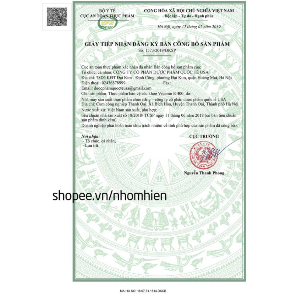 Viên uống VITAMINE ĐỎ bổ sung vitamin E giúp làm đẹp da, trắng da, hồi phục da nhăn nheo- Hộp 100 viên