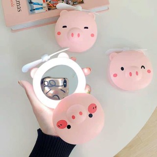 Gương soi kèm quạt và đèn 3 in 1 siêu xinh