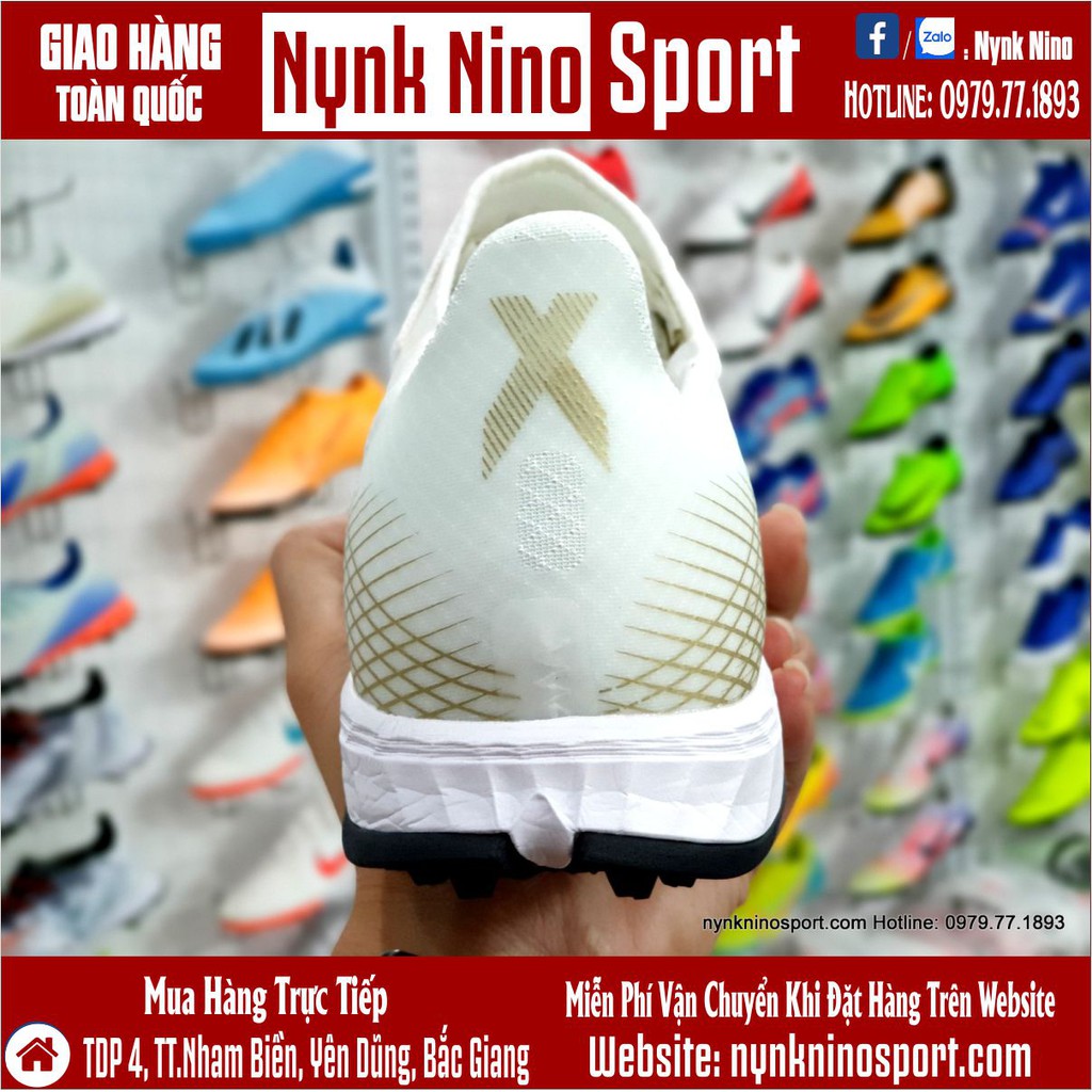 Giày Bóng Đá Adidas X Ghosted 20.3 Trắng Vạch Vàng HQ TF