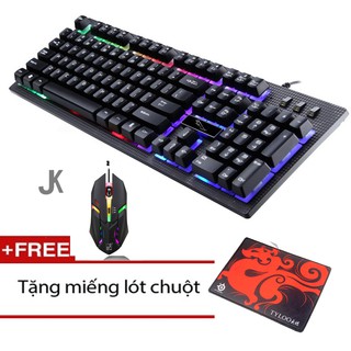 Combo bàn phím LED giả cơ G20 và chuột chơi Game K2 (Đen) - Led + Tặng kèm lót chuột