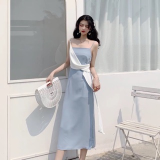 Đầm 2 dây vạt chéo có sẵn size s