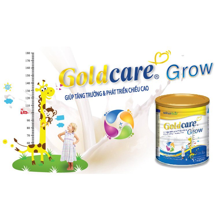 [DATE MỚI NHẤT] Sữa tăng cân Goldcare Grow 900g – Giúp bé phát triển toàn diện