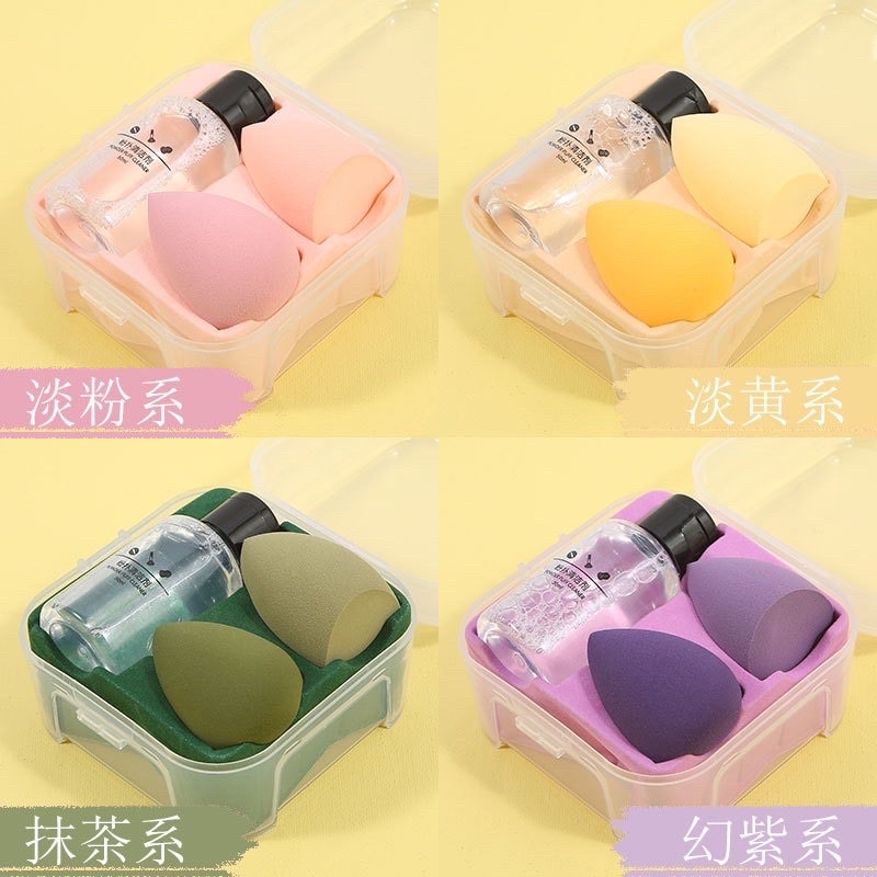 [FREE SHIP] Set Hộp 2 Mút Tán Kem + Nước Tẩy Trang