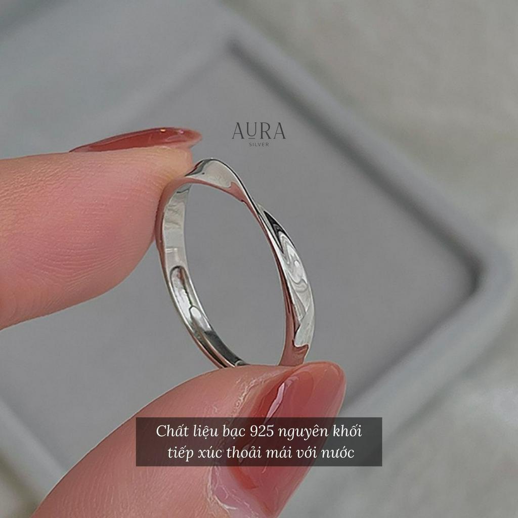 Nhẫn bạc nữ 925 nhẫn nữ Freesize Twist AURASILVER N45