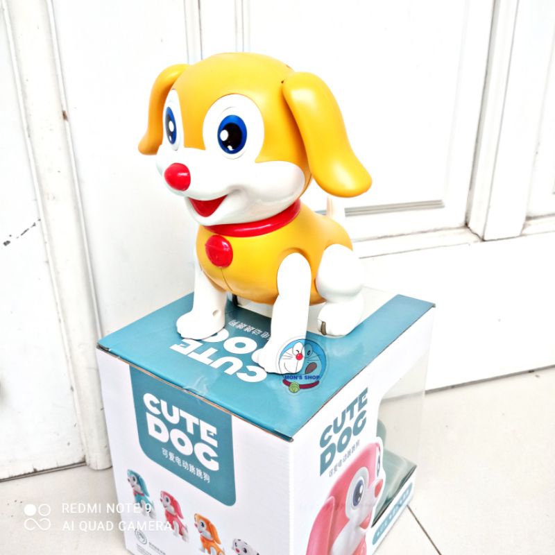 Đồ chơi chú chó dễ thương cute dog biết hát, vẫy đuôi dùng pin có âm thanh và ánh sáng