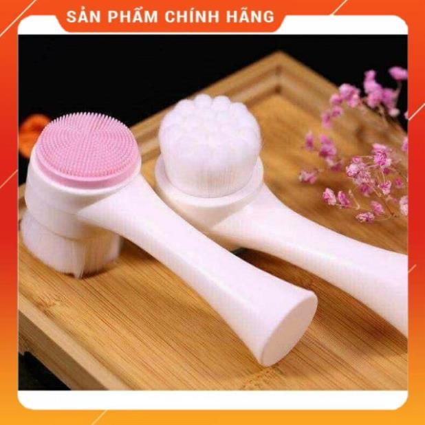 Cọ rửa mặt và massage 2 đầu silicon siêu mềm