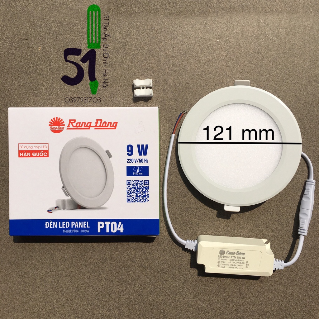 Đèn led panel Rạng Đông tròn 9W ánh sáng trắng đế nhựa
