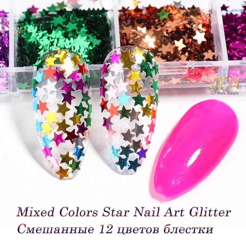 Sequin kim tuyến ngôi sao trang trí móng