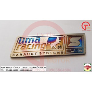 TEMTITAN - TEM DÁN PÔ CHỮ UMA RACING BẢN LỚN BẰNG TITAN