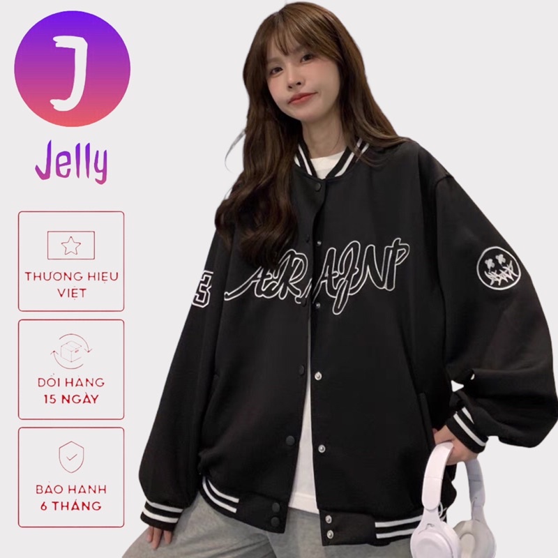 Áo khoác dù bomber Unisex Nam/Nữ thêu chữ phong cách unisex cực hot TP[Jellyfashion]