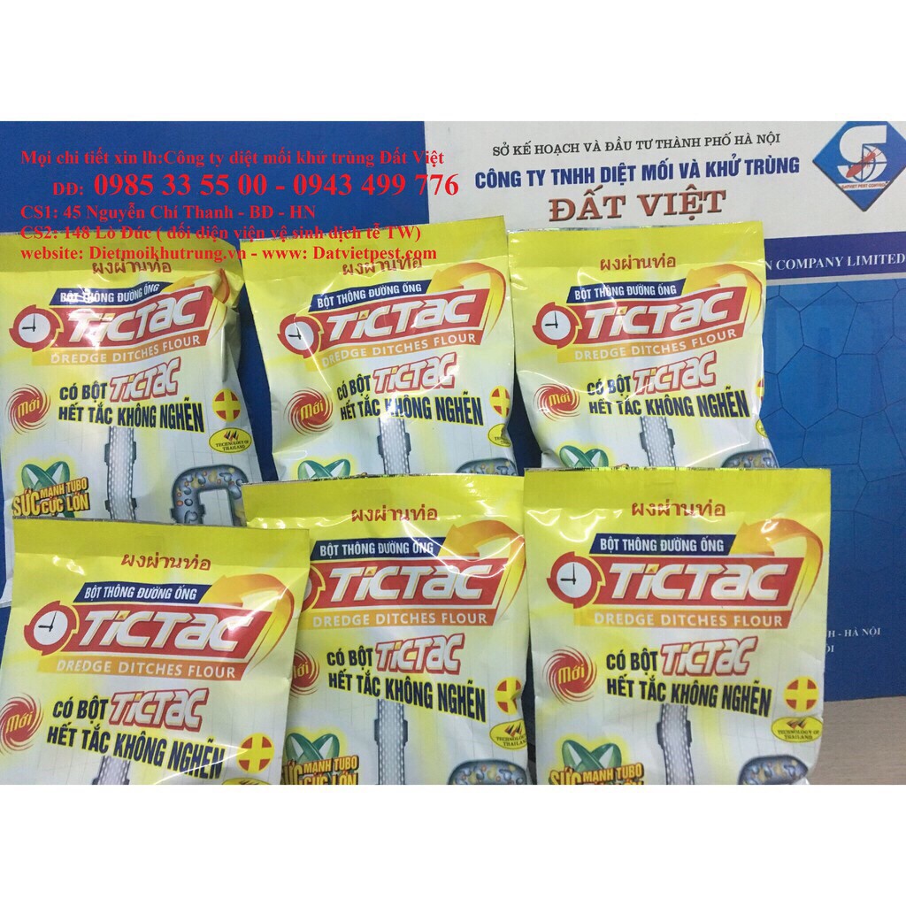 5 gói bột thông cống TICTAC ( thông tắc cống, chậu rửa,....)