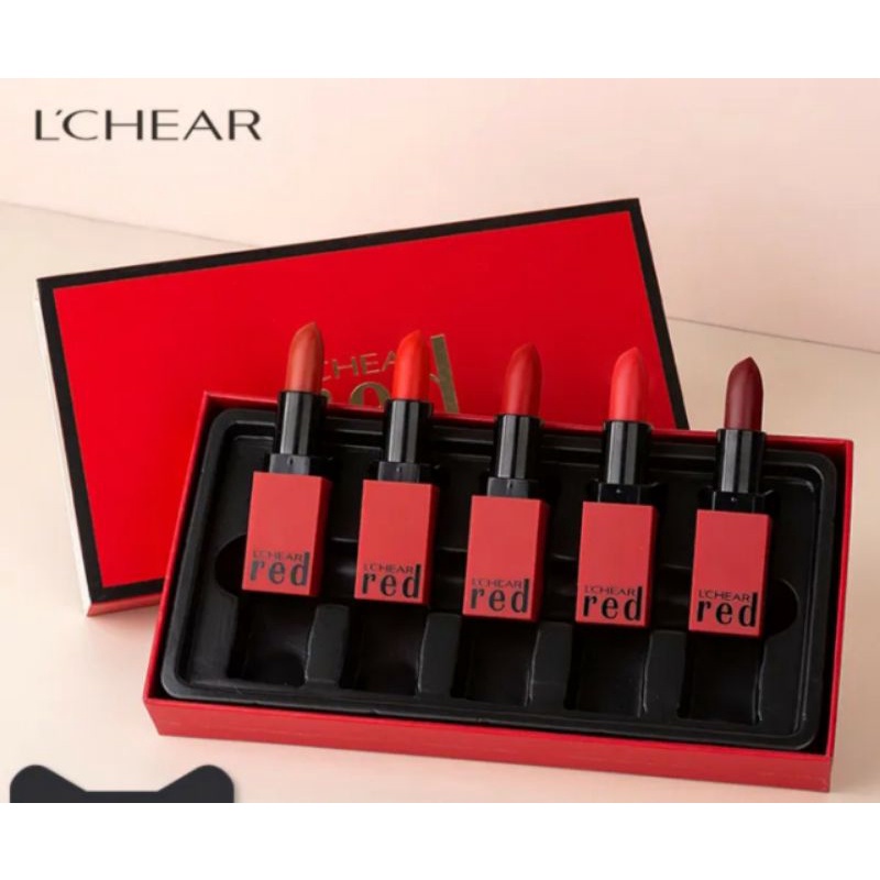 Bộ son môi nhung đỏ - bộ son môi 5 cây không thấm nước và chống dính cực tốt | BigBuy360 - bigbuy360.vn