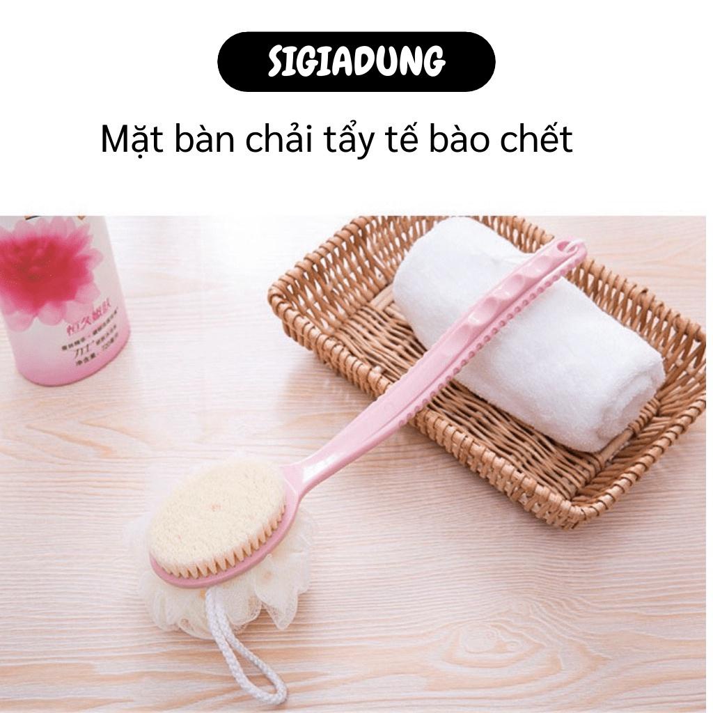 [SGD] Cây Bông Tắm - Bàn Chải Chà Lưng Kèm Bông Tắm Cán Dài Có Độ Cong Phù Hợp 4654