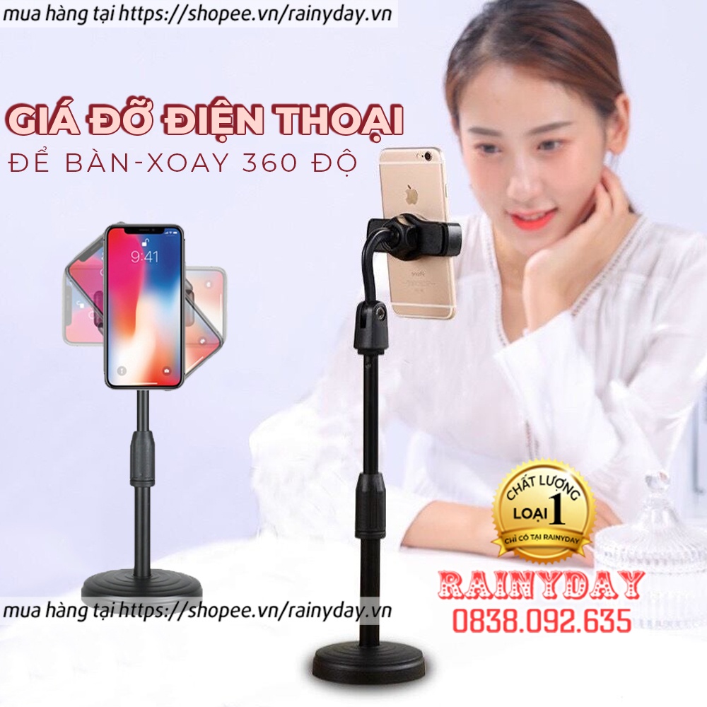 Giá đỡ điện thoại, chân để kẹp điện thoại để bàn đa năng quay video xem phim livestream xoay 360 độ