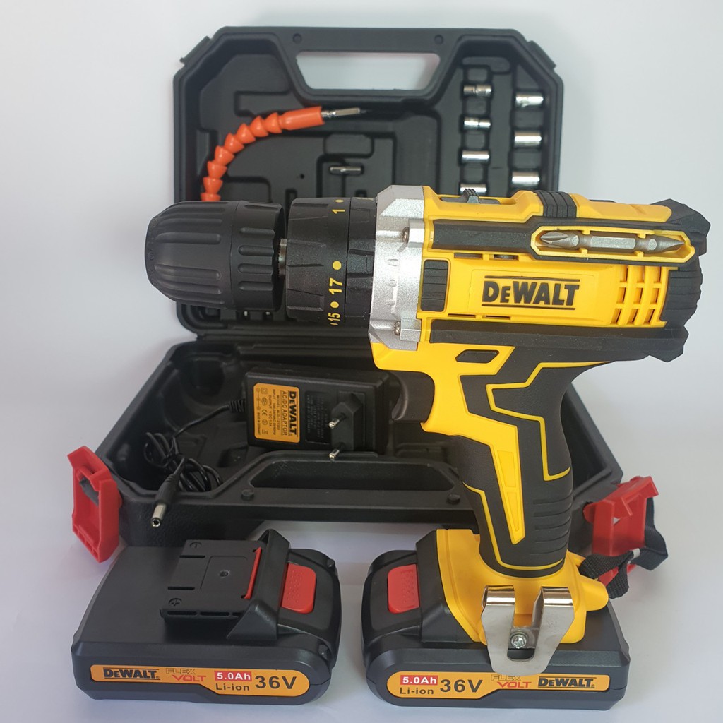 Máy khoan pin Dewalt 36V 3 Chức Năng Máy 2 PIN kèm 24 Phụ Kiện