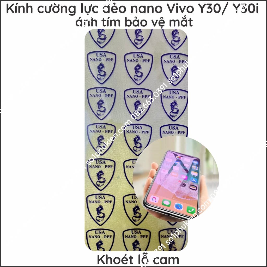 Dán cường lực Vivo Y30 / Y30i nano dẻo siêu bền siêu đẹp