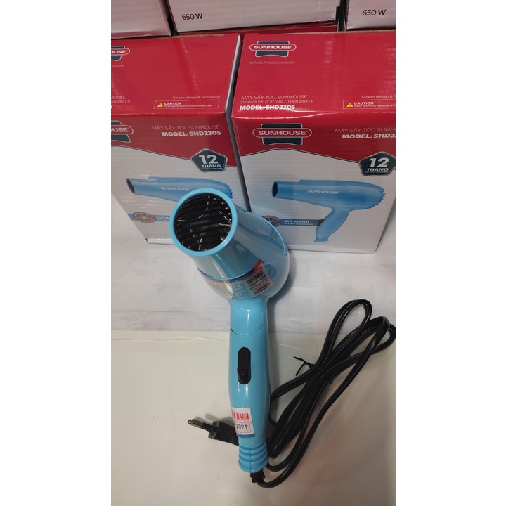 Máy sấy tóc gấp gọn shd 2301 2305 Sunhouse công suất 650W  / hàng chính hãng ledhalinh